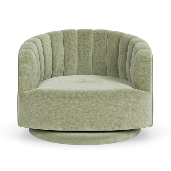 Elena Luxe Chenille Scalloped Swivel Chair, product image 23