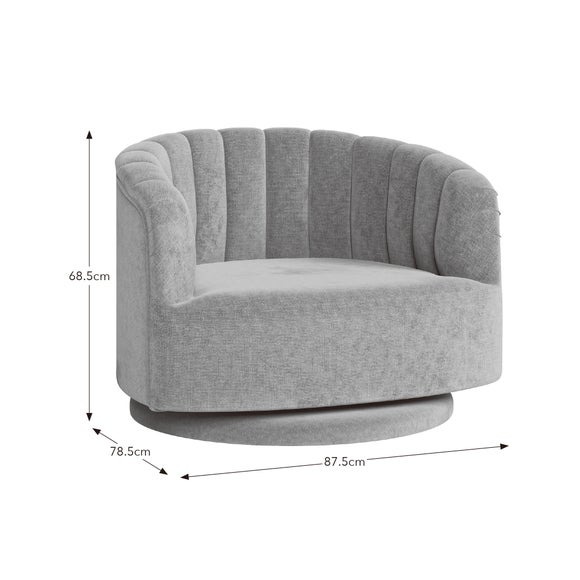 Elena Luxe Chenille Scalloped Swivel Chair, product image 25