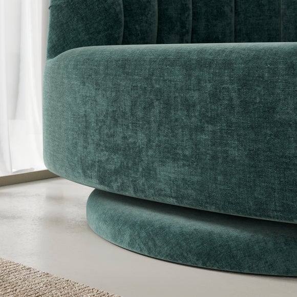 Elena Luxe Chenille Scalloped Swivel Chair, product image 12