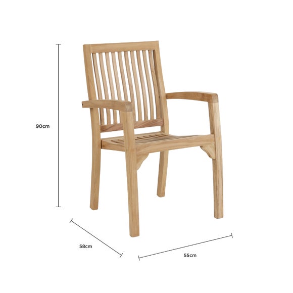 Set of 2 Teak Stacking Chairs