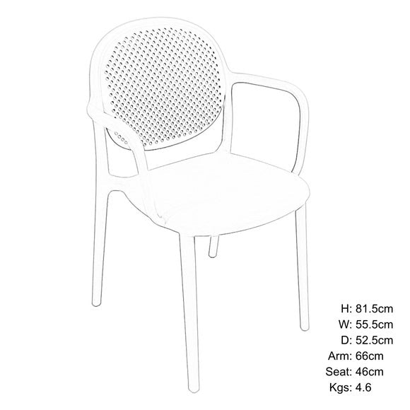 Bergen Round Bistro Table with 2 Stina Armchairs