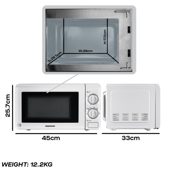 Daewoo 20L 800W Stainless Steel Microwave