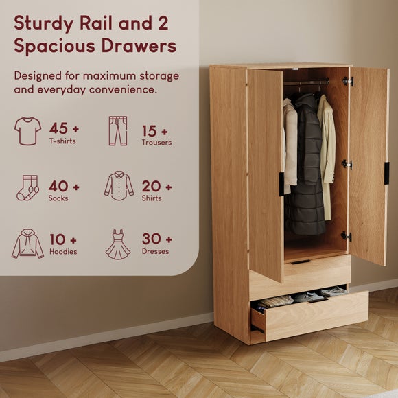 Hayes 2 Drawer Double Wardrobe, product image 18