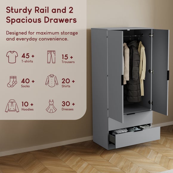 Hayes 2 Drawer Double Wardrobe, product image 25