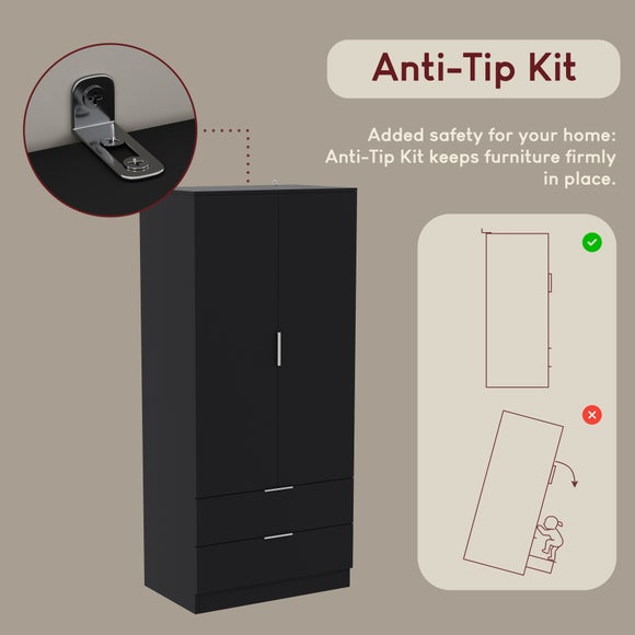 Hayes 2 Drawer Double Wardrobe, product image 5