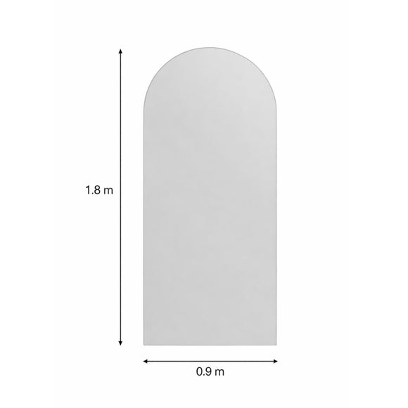 Arcus Frameless Arched Full Length Wall Mirror, product image 4